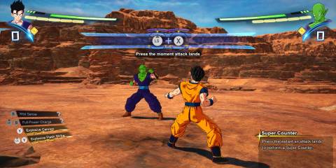 a screenshot Dragon Ball Sparking Zero showing how to perform the Super Counter
