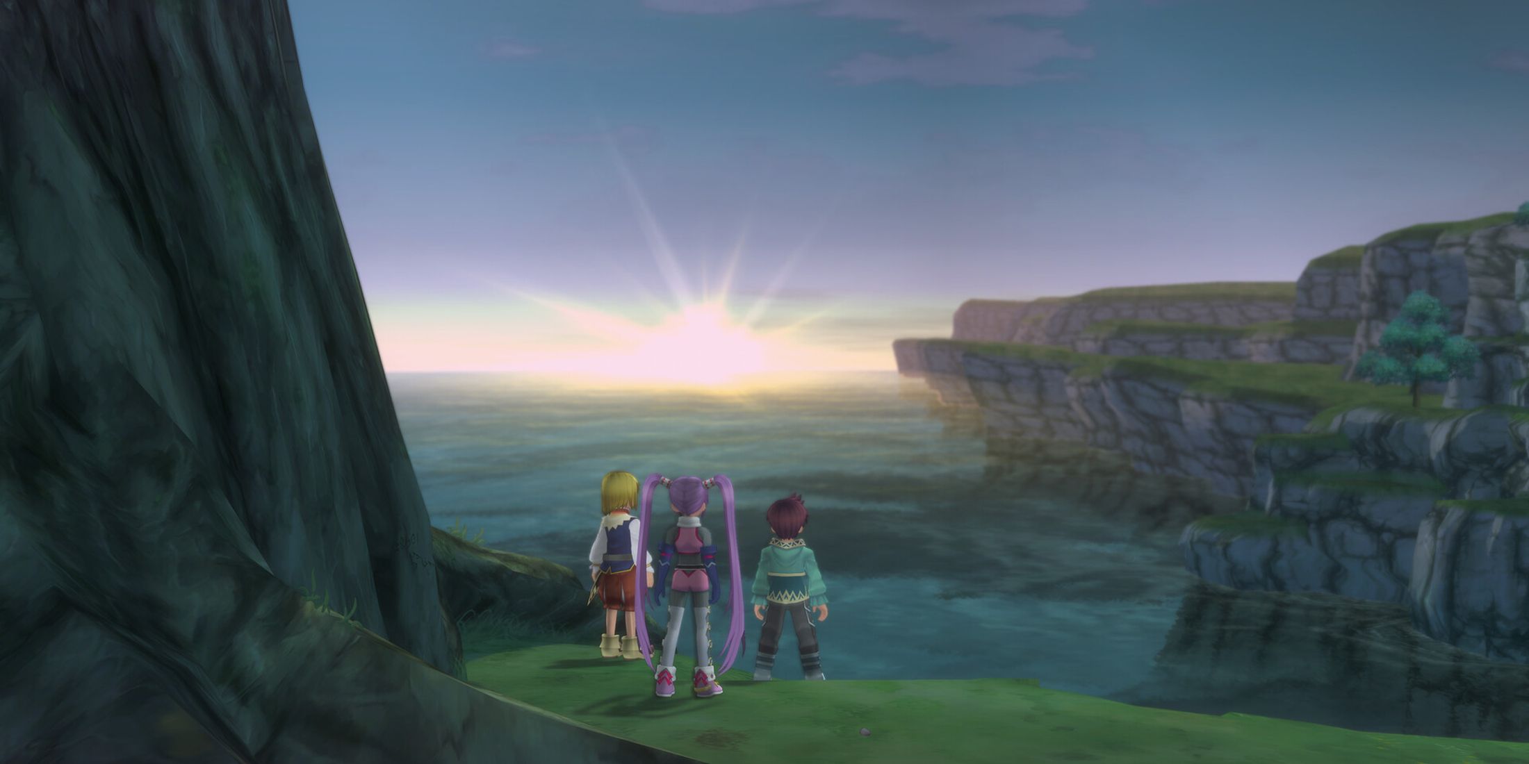 tales of graces f remastered party looking over cliff