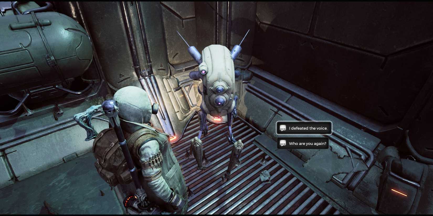 Talking to Spark after defeating the final boss in Remnant 2 The Dark Horizon DLC