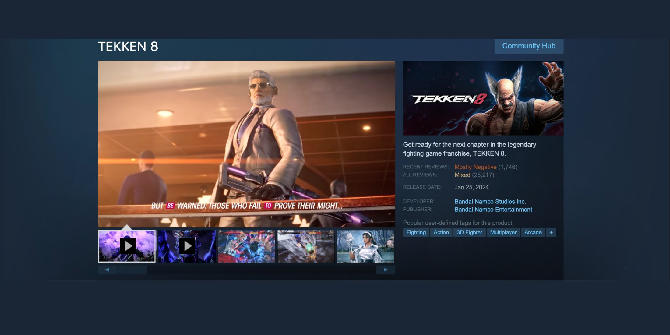 Tekken 8 review bomb.