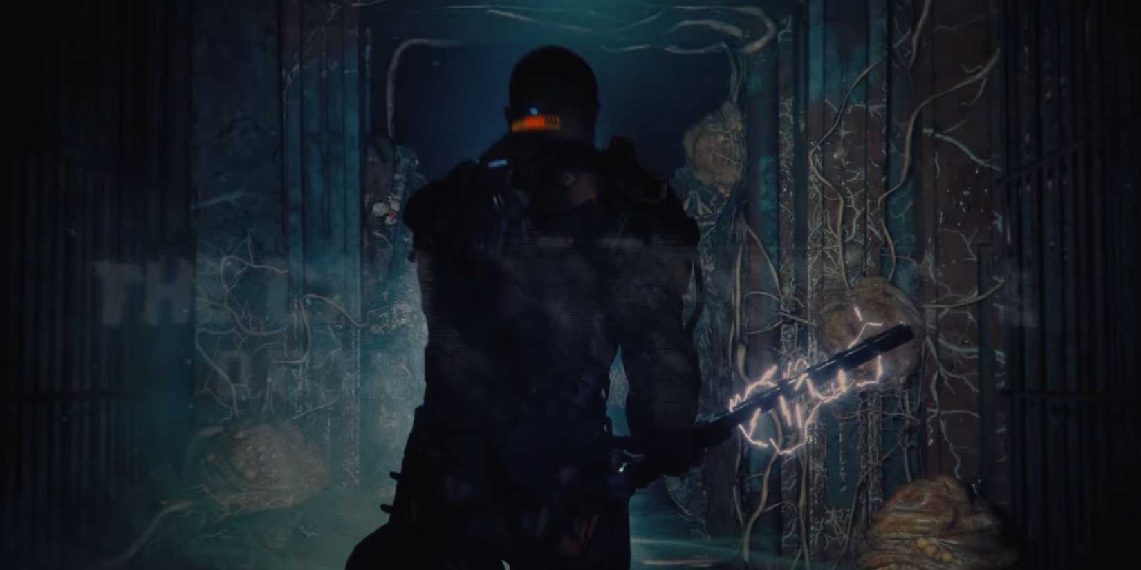 The Calisto Protocol character holding stun baton