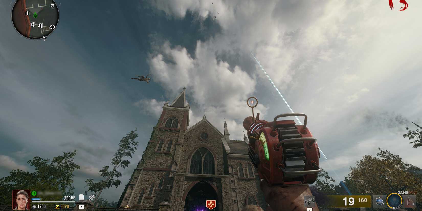 Screenshot showcasing the falling Zombies Easter Egg on Liberty Falls in Black Ops 6 