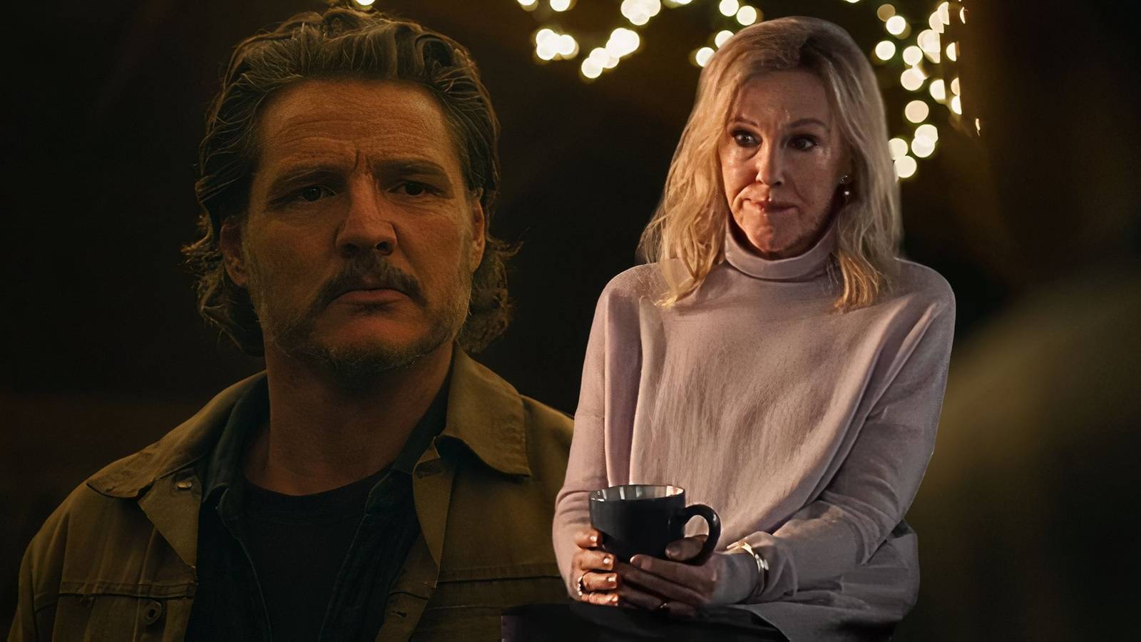 Catherine O'Hara and Pedro Pascal as Joel in The Last of Us
