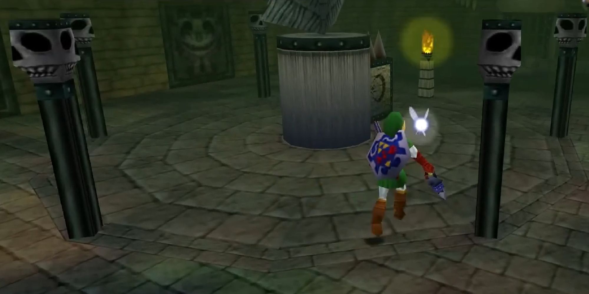 Link inside the Shadow Temple in The Legend Of Zelda: Ocarina Of Time