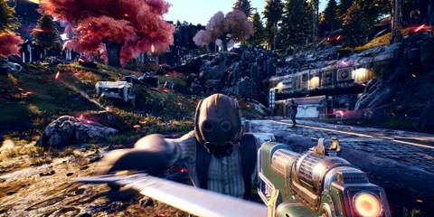 The player is attacked by enemy in The Outer Worlds