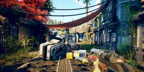 The player wanders through a landscape in The Outer Worlds