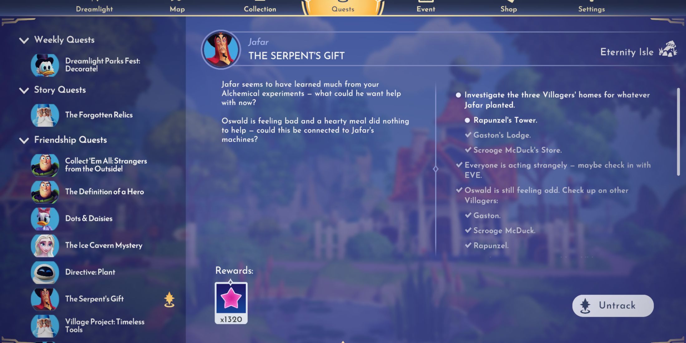 Disney Dreamlight Valley: The Serpents Gift Quest Walkthrough