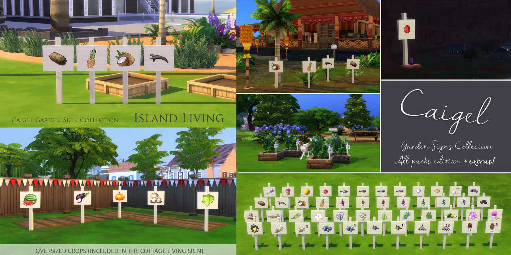 The Caigel Garden Signs Collection mod
