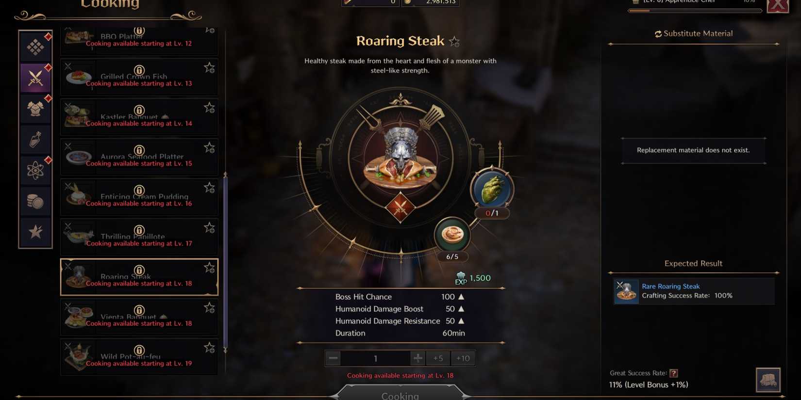 Throne and Liberty Roaring Steak