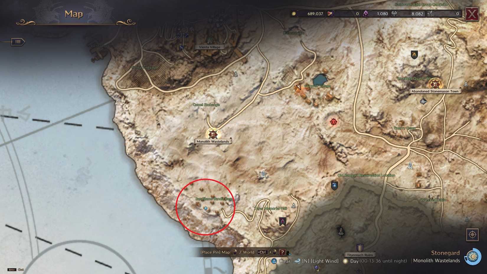 Bandit village for the Treasure of Daybreak quest in Throne and LIberty