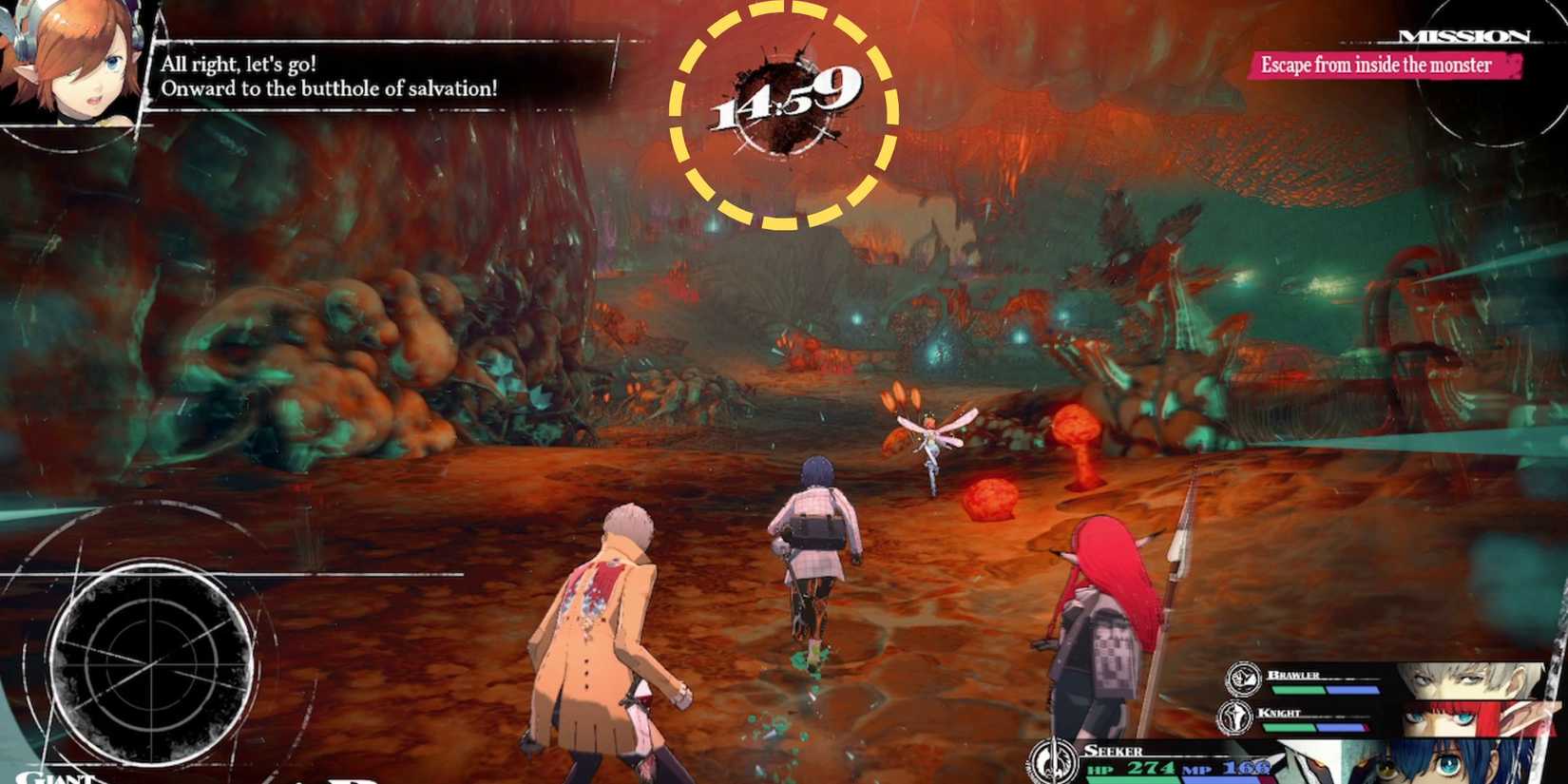 timer in giant sandworms belly dungeon in metaphor refantazio