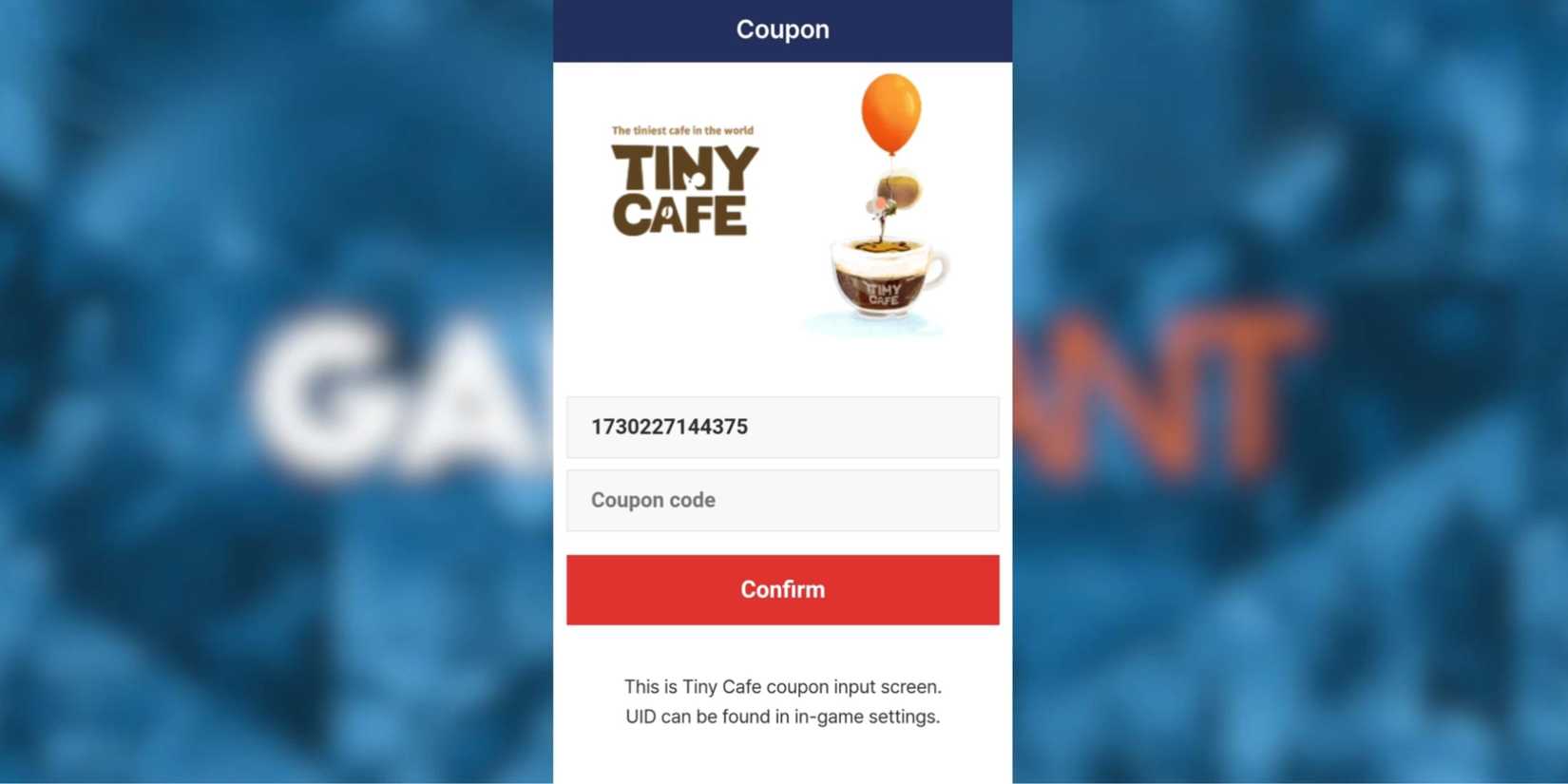 Tiny Cafe the codes tab