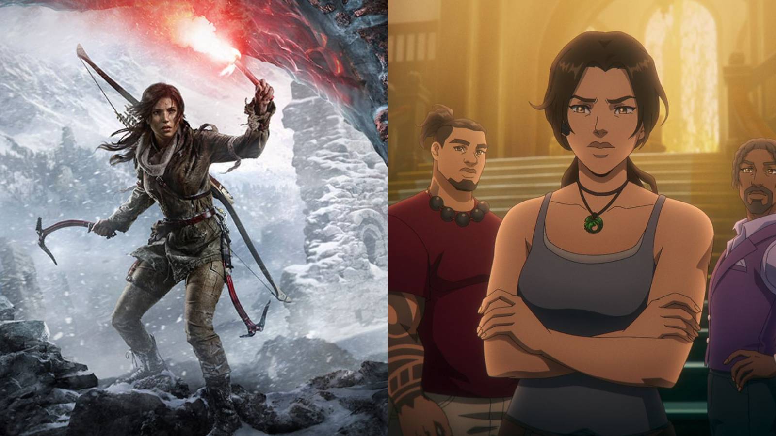 Rise of the Tomb Raider cover and Netflix Tomb Raider series