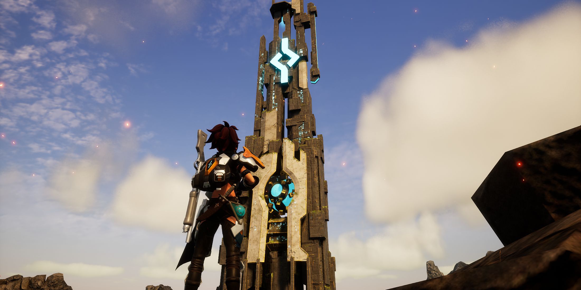 Screenshot showcasing the Tower of the Brothers of the Eternal Pyre in Palworld 