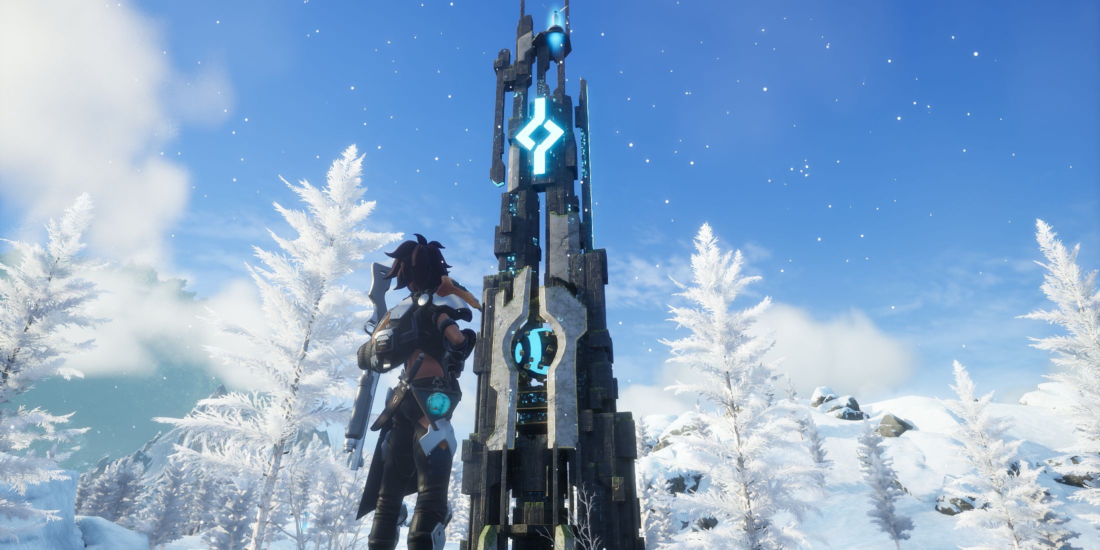 Screenshot showcasing the Tower of the?Free Pal Alliance in Palworld 