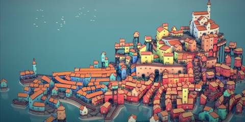 colorful built up town example