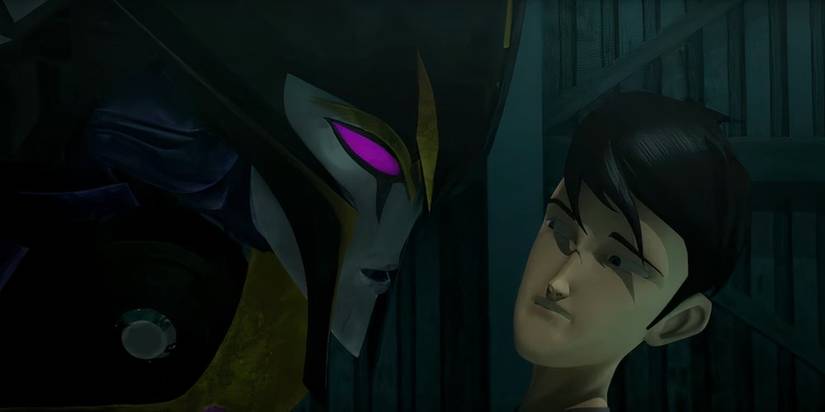 Airachnid looming over Jack. Source: Transformers Official YouTube