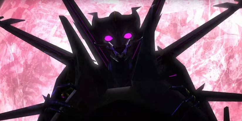 Airachnid in her zombie form, opening her mandibles. Image source: Transformers Official YouTube