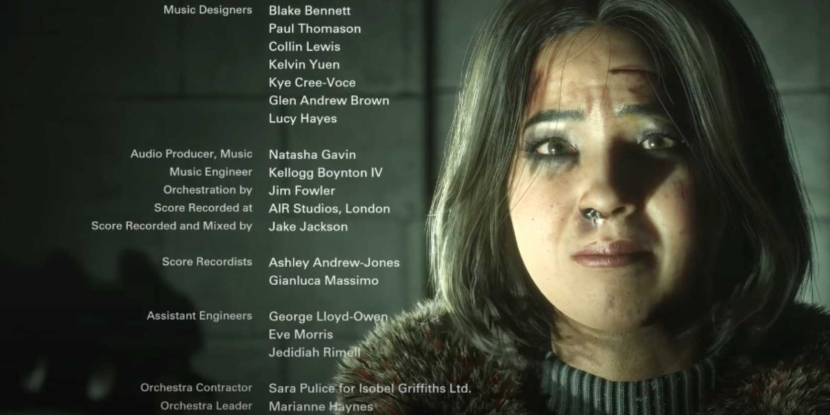 Emily speaking to the interrogators in the end credits