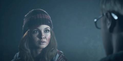 Ashley speaking to Chris in the lodge basement in Until Dawn