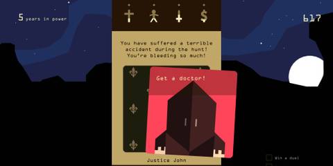 The player bleeding out in Reigns
