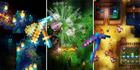 A grid of the game Core Keeper and its pickaxes