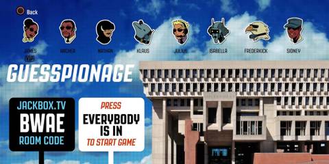 Start up screen for Guesspionage in The Jackbox Party Pack 3