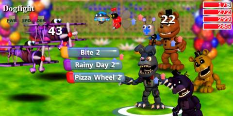 A player in a battle in FNaF World