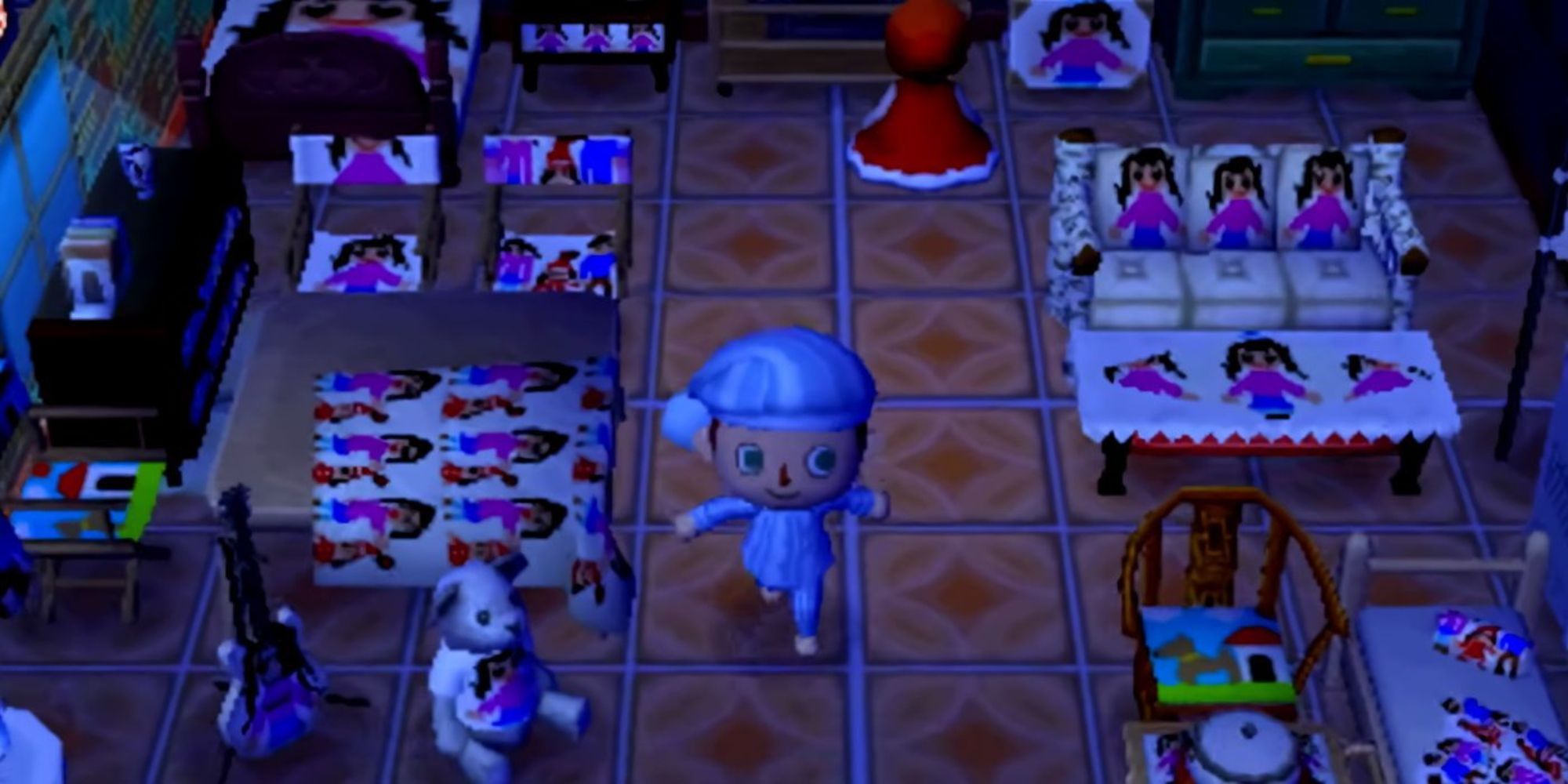 A dark house in Animal Crossing: New Leaf