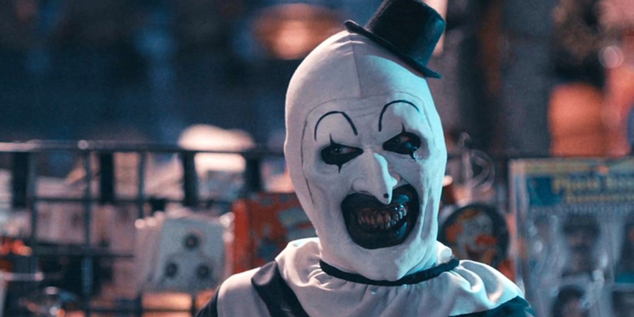 Art the Clown's sinister smile in Terrifier 