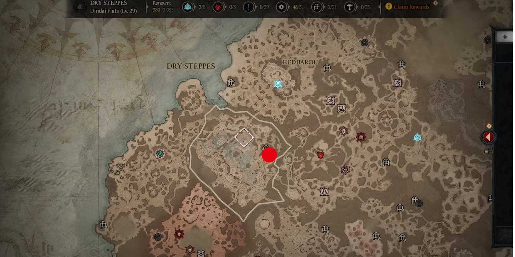 the lair of grigoire the galvanic saint marked on a map of sanctuary