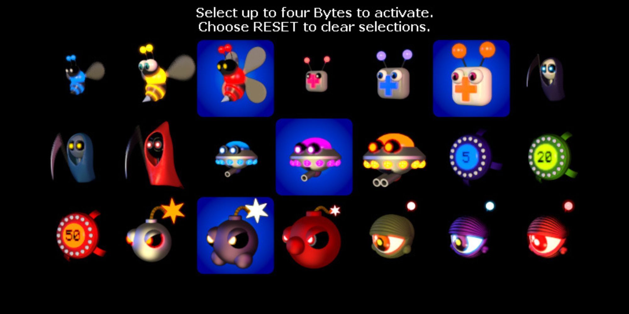 Selecting four Bytes in FNaF World