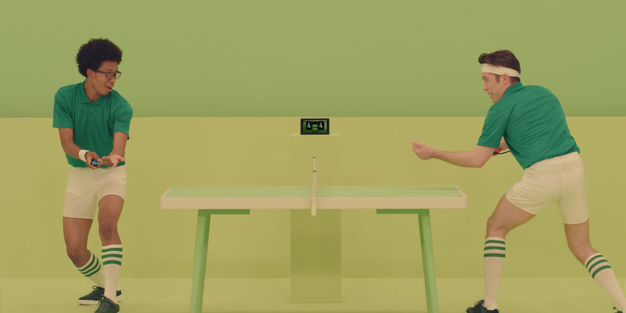 Two players playing table tennis in 1-2-Switch