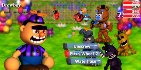 Fighting Browboy in FNaF World