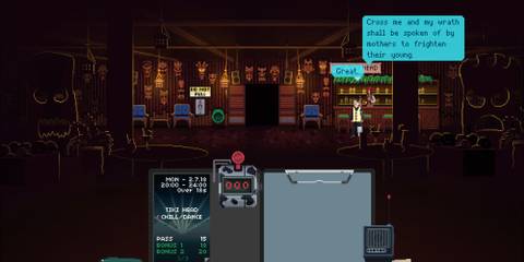 A player in a bar in Not Tonight