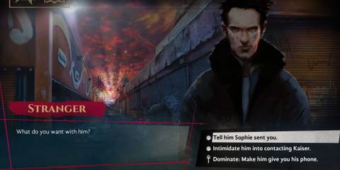 Making a dialogue decision in Vampire: The Masquerade - Coteries Of New York