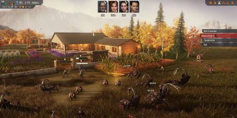 The player's group fighting in Stranded: Alien Dawn