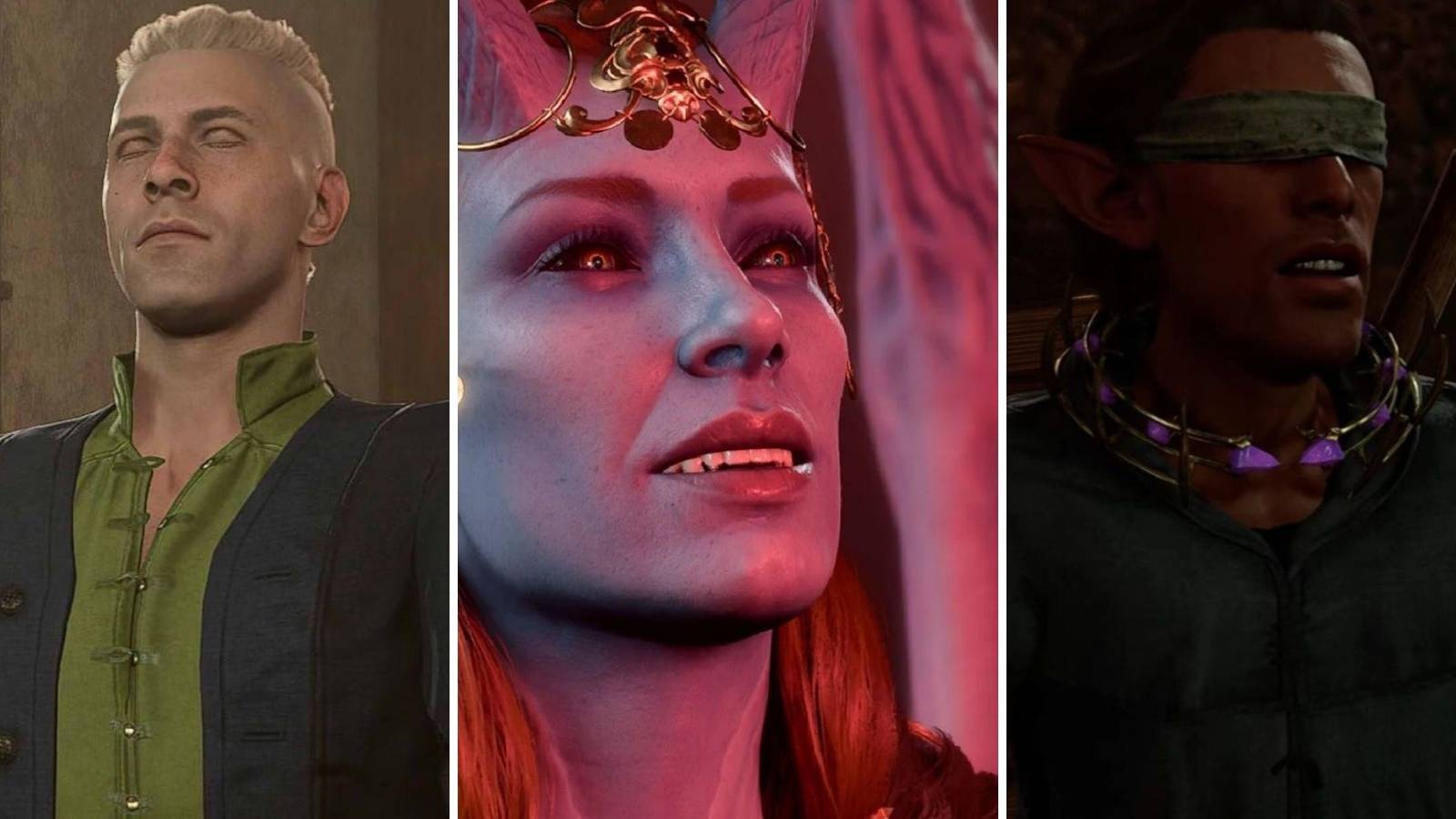 A grid showing three of the NPCs from Baldur's Gate 3