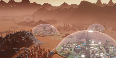 Four domes on Mars in Surviving Mars