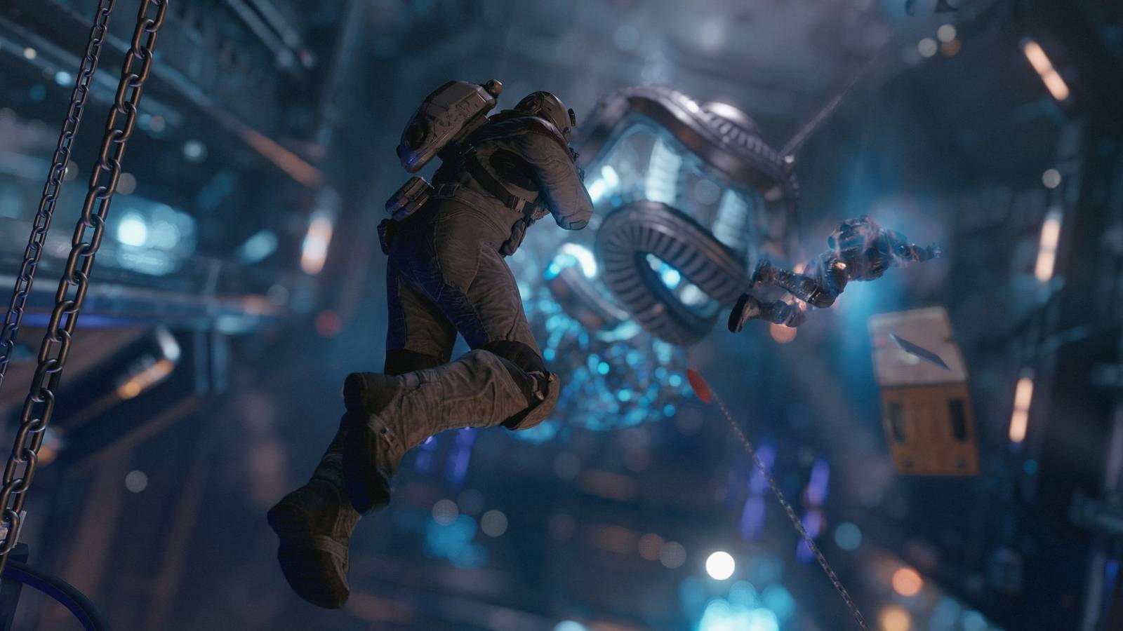 starfield character floating in space