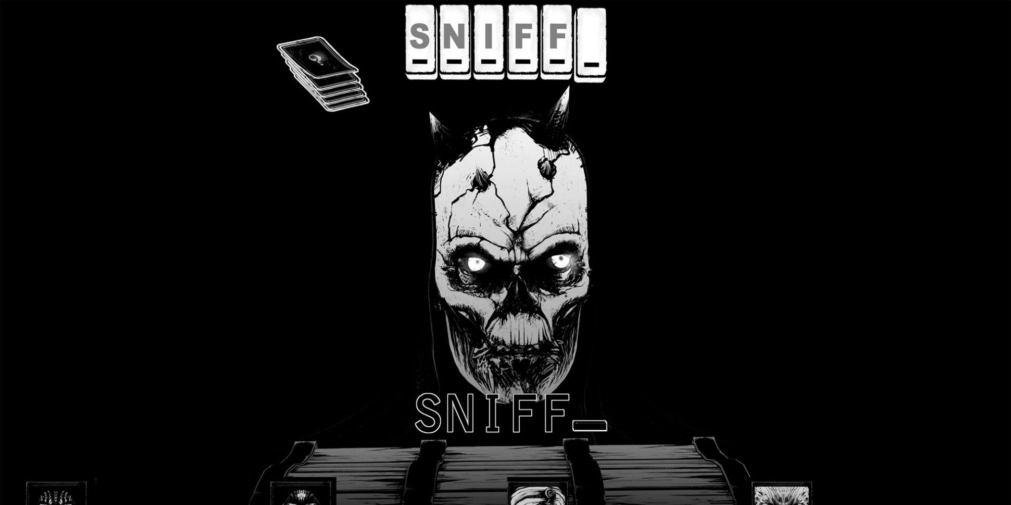 A skeleton head that says Sniff in Cryptmaster