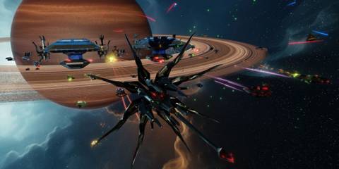 Ships battling in Sins of a Solar Empire 2