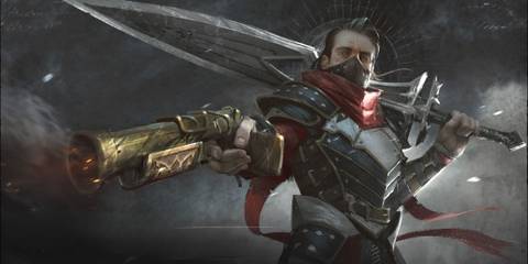 A New World: Aeternum character with a great sword and blunderbuss