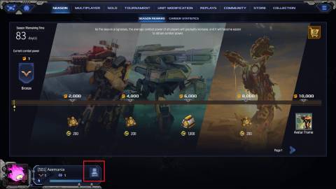 Friends button in Mechabellum