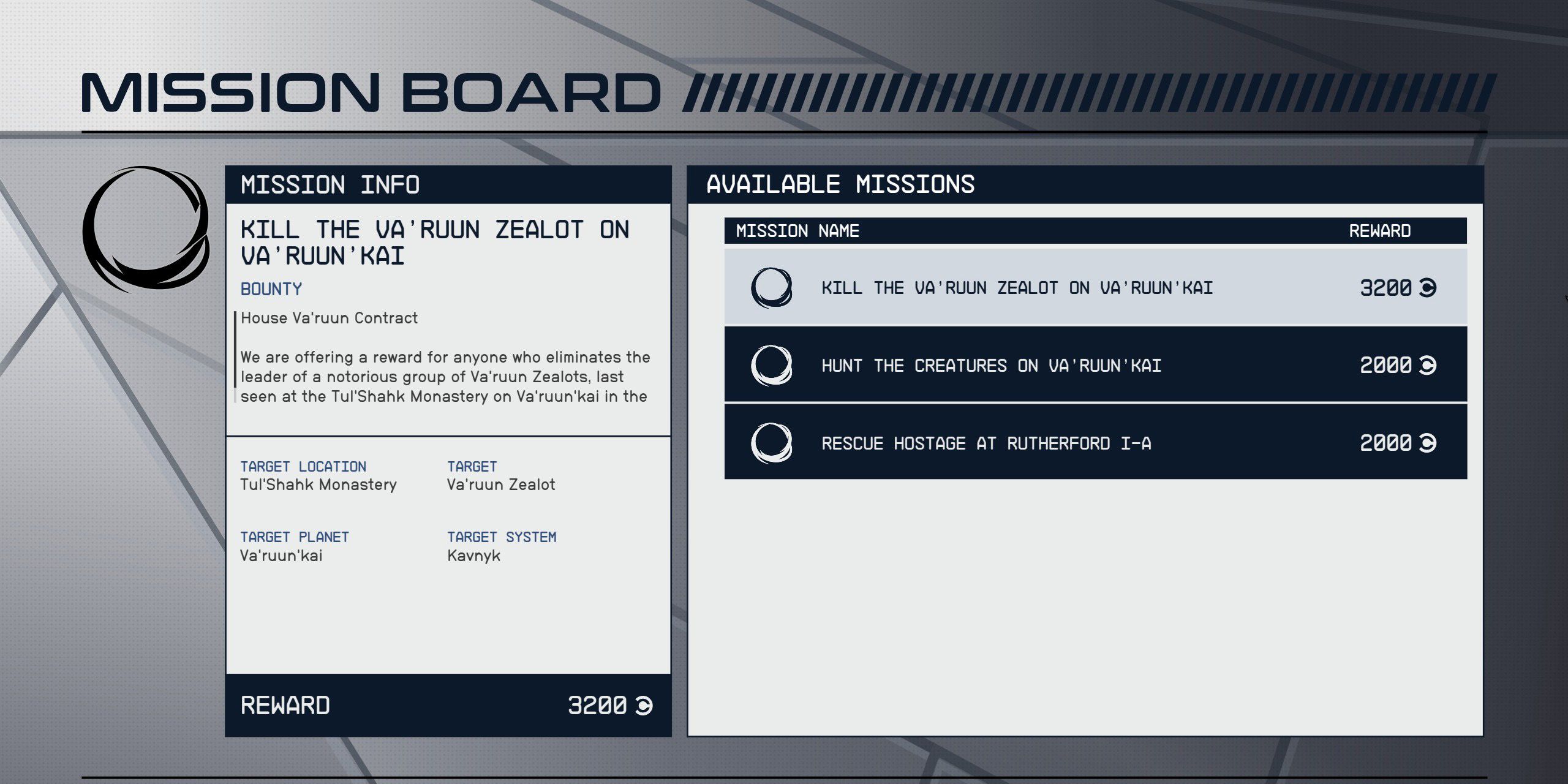 Starfield: House Va'ruun Mission Boards & Bounty Clearance Locations