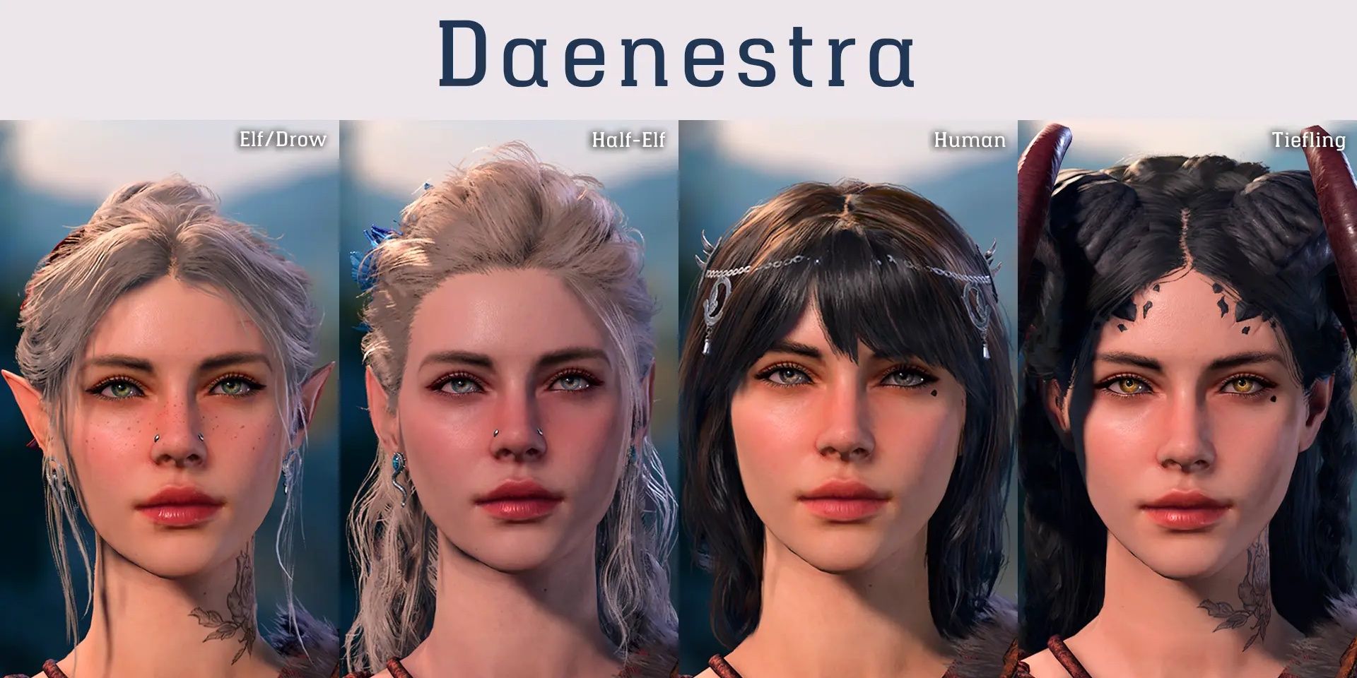 different races characters half elf human 