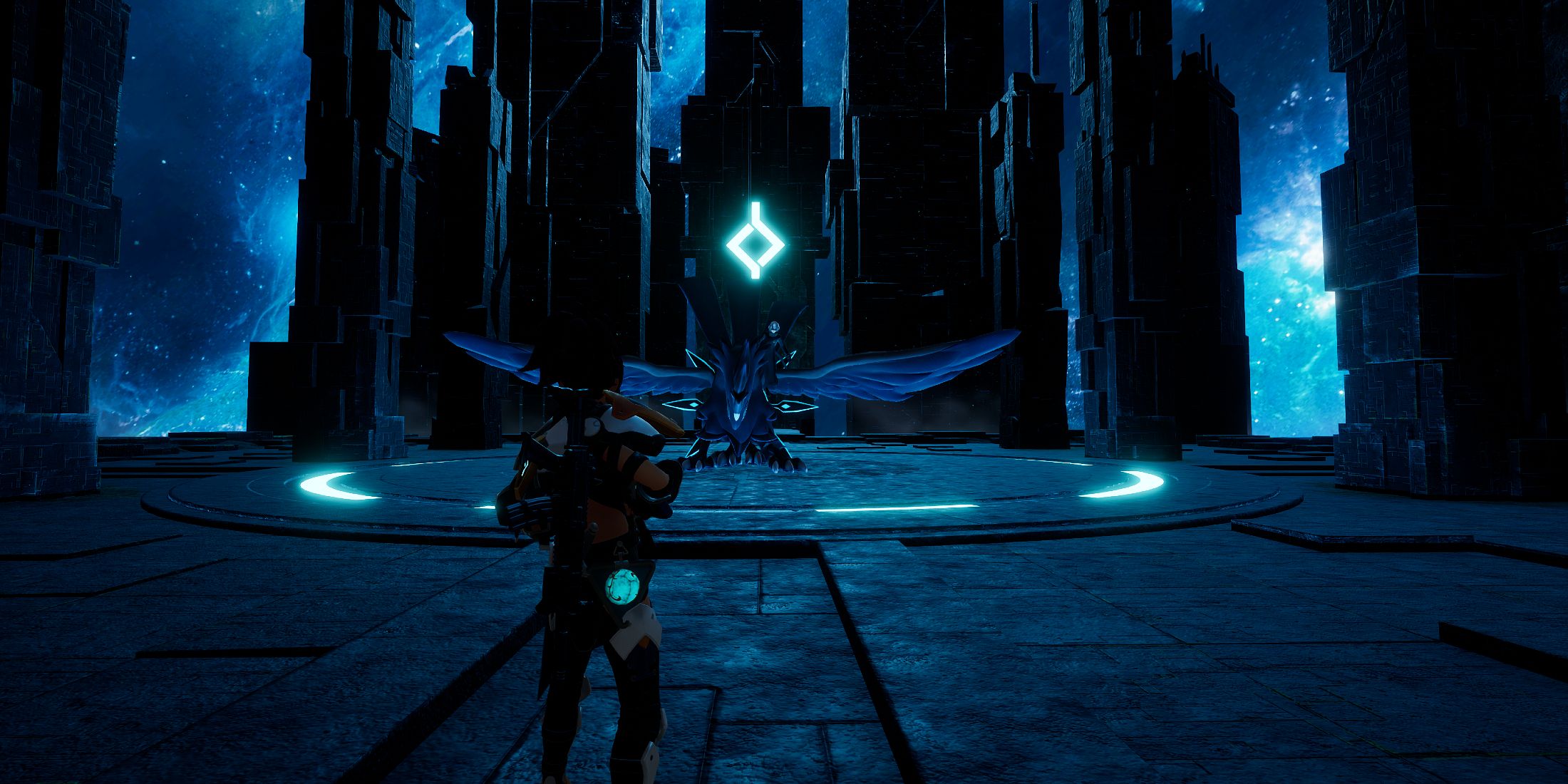 Screenshot showcasing Victor & Shadowbeak in Palworld 