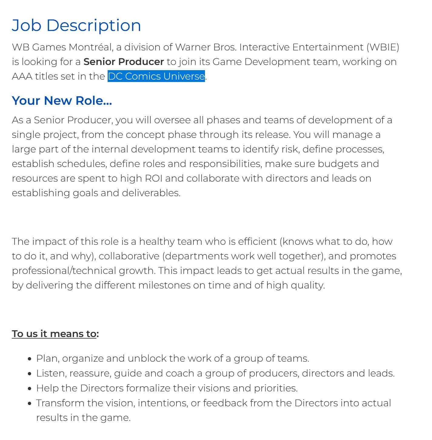 WB Montreal Job Listing Hints at New Game in the DC Universe