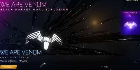 Screenshot showcasing the We Are Venom (Goal Explosion) in Rocket League 