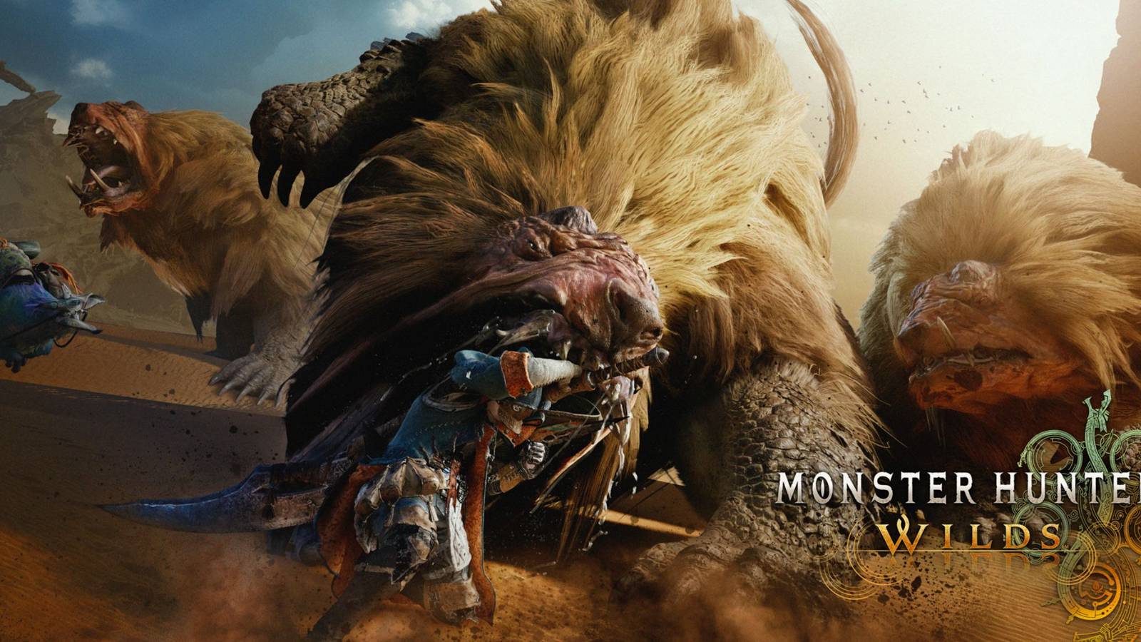 Promotional Monster Hunter Wilds screenshot featuring the Dogashuma Hunt that will be playable in the upcoming open beta